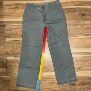 Haggar Black Label 2 comb cotton Army Gray Green 33x29 preppy trousers high rise